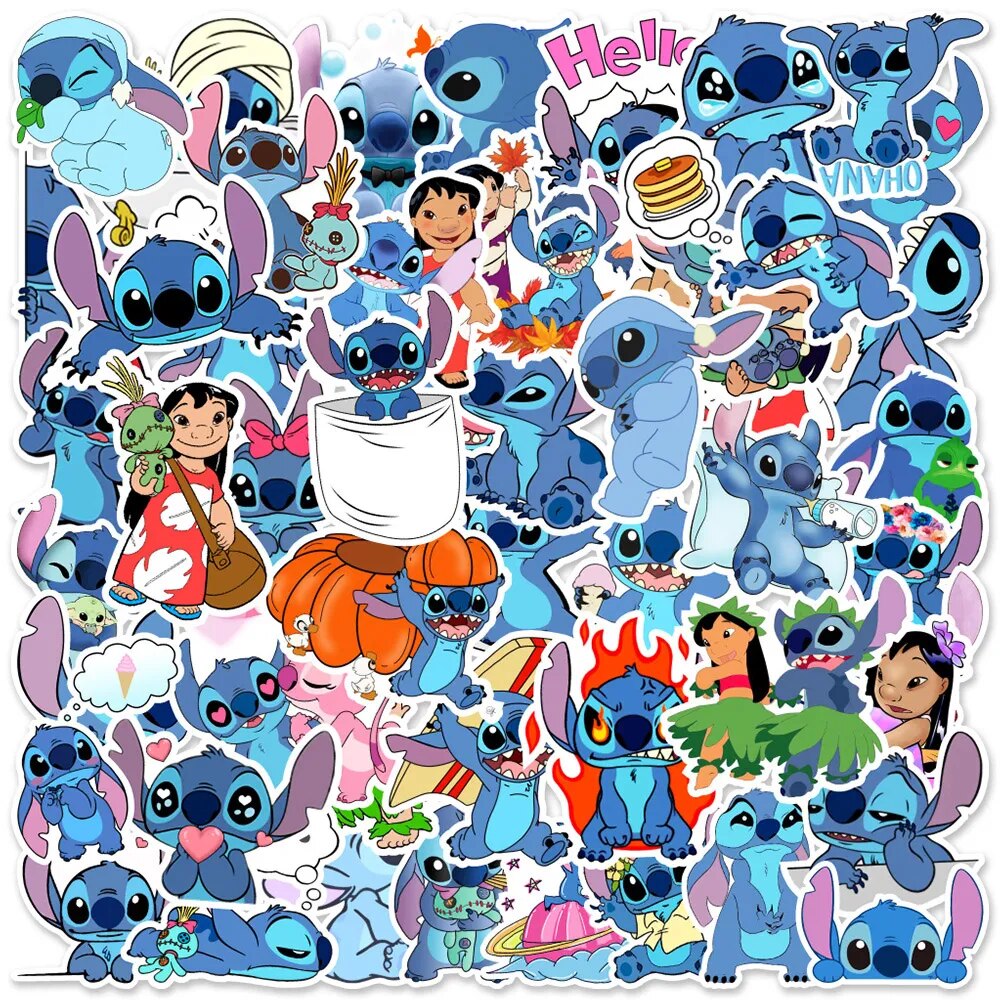 Pegatinas de Disney Lilo y Stitch   50/100 Unidades