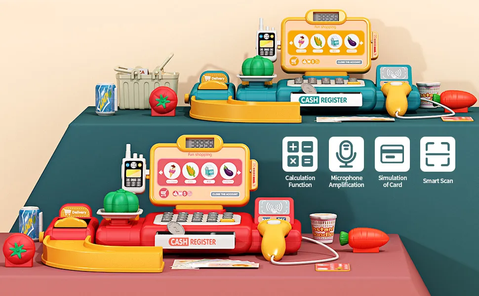 Cash Register Toy for Kids with Scanner and Credit Card Cash Register Toy for Kids with Scanner and Credit Card