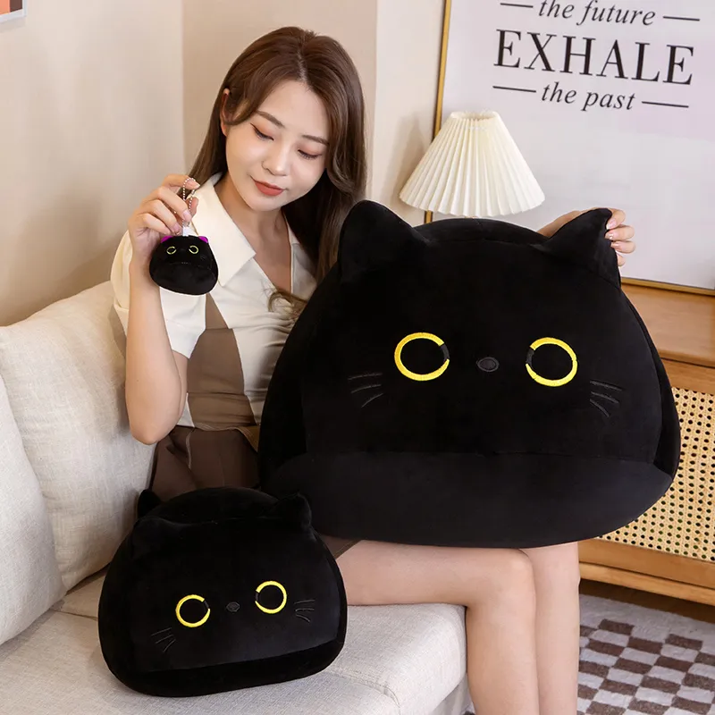 Black Cat Plush pillow with Big Eyes Black Cat Plush pillow with Big Eyes