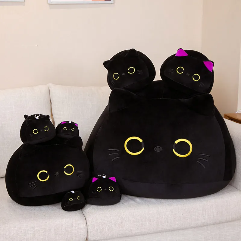 Black Cat Plush pillow with Big Eyes Black Cat Plush pillow with Big Eyes