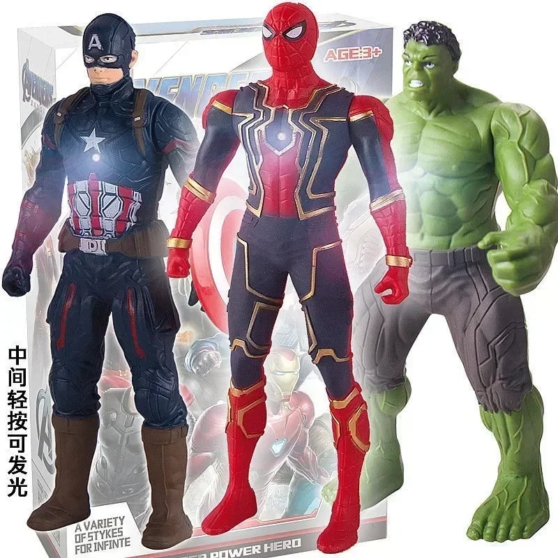 Figurines d'action Marvel Spiderman, Iron Man, Captain America, Hulk