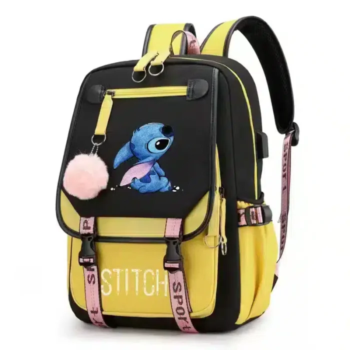 Lilo and Stitch School Backpack with Built in Charging Capability (USB Connection)