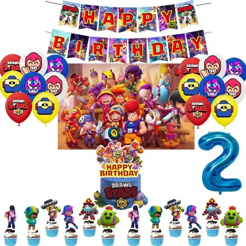 Birthday Party Accessories Brawl Stars – Themed Celebration Kit for Kids