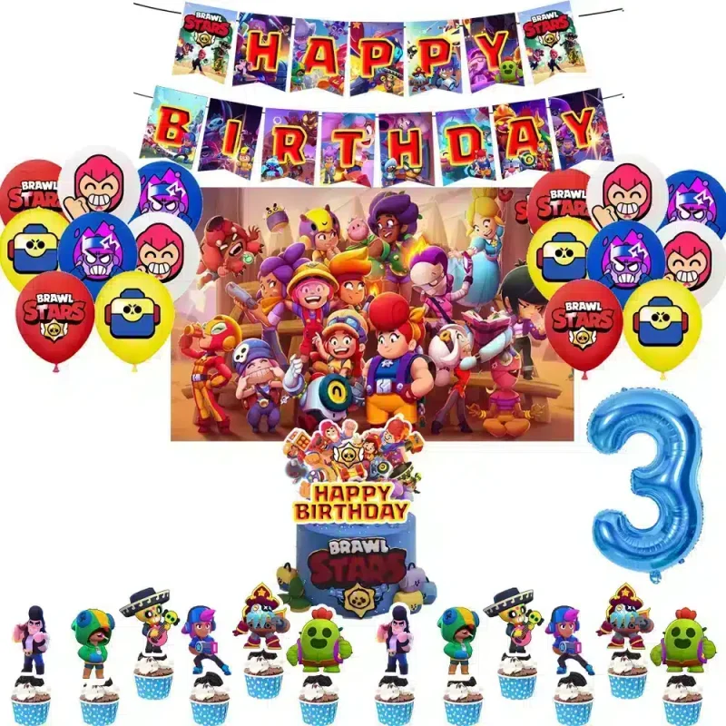 Birthday Party Accessories Brawl Stars – Themed Celebration Kit for Kids