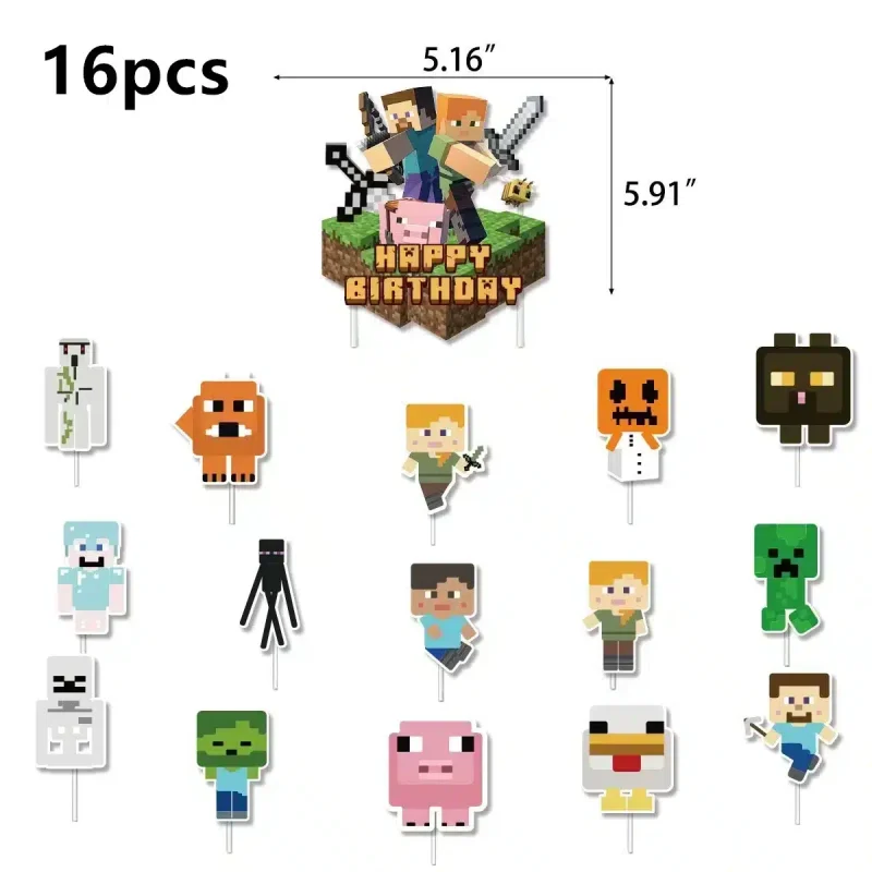 Accesorios de Cumpleaños de Minecraft
