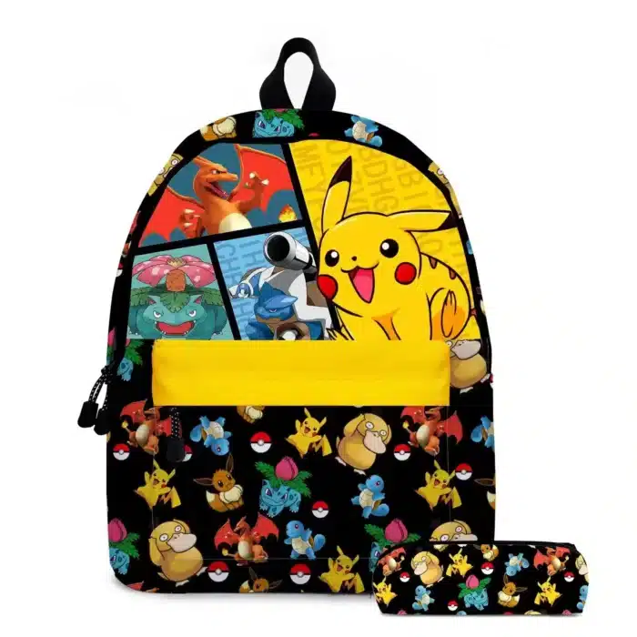 Pokemon Backpack for School Including Pencil Case