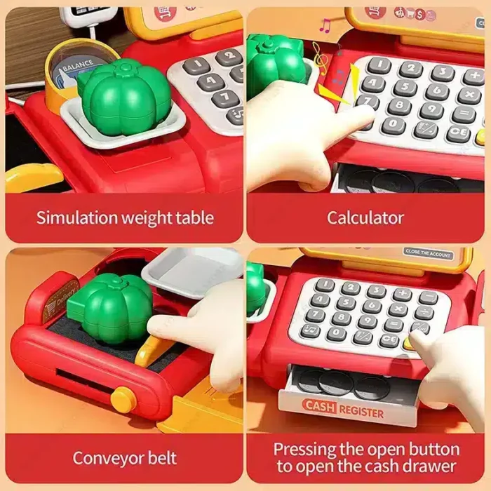 Cash Register Toy for Kids with Scanner and Credit Card