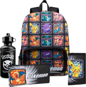 Pokemon Backpack for School Including Pencil Case and Water Bottle