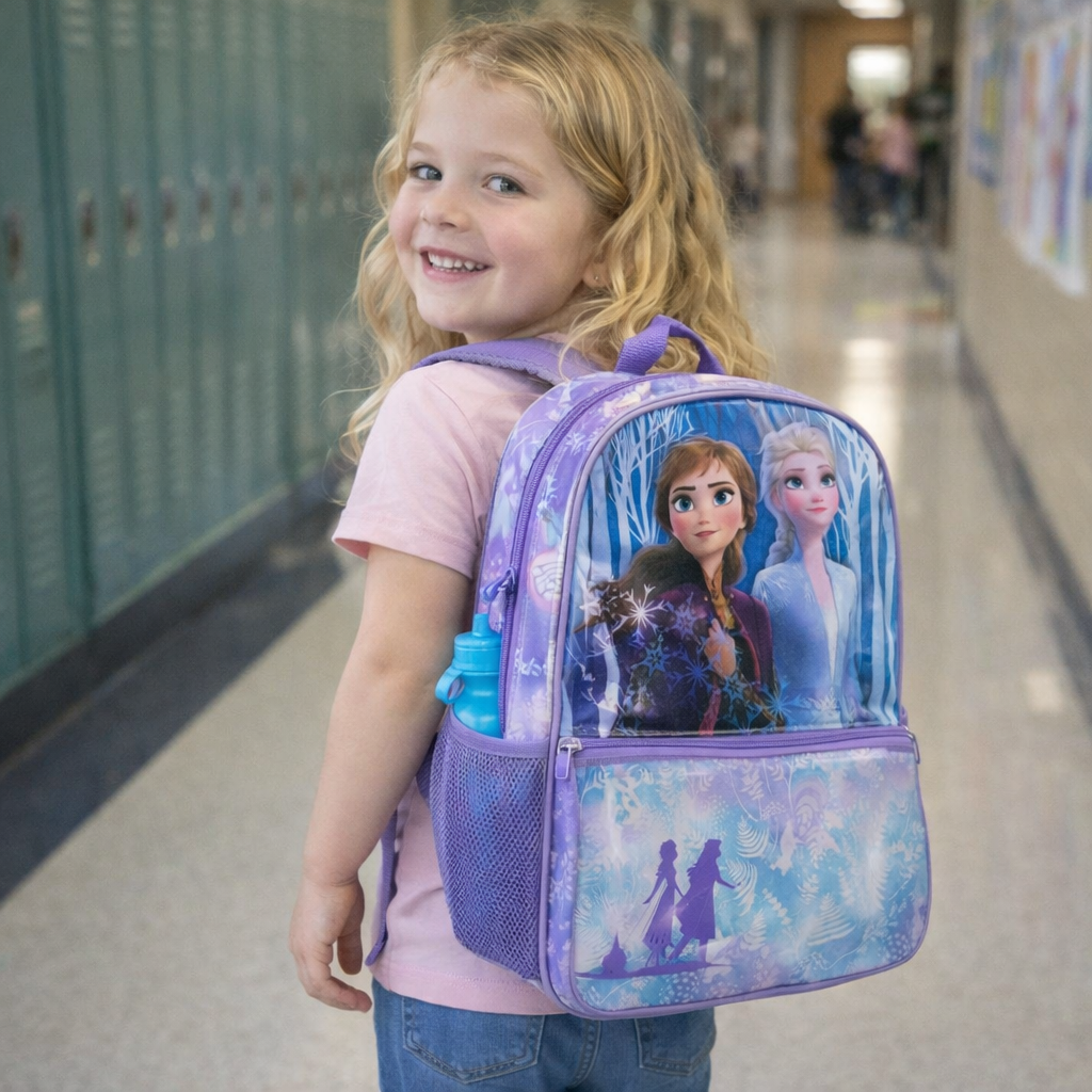 Mochila La Reina de las Nieves para la escuela – Set escolar 5 piezas con Anna, Elsa y Olaf