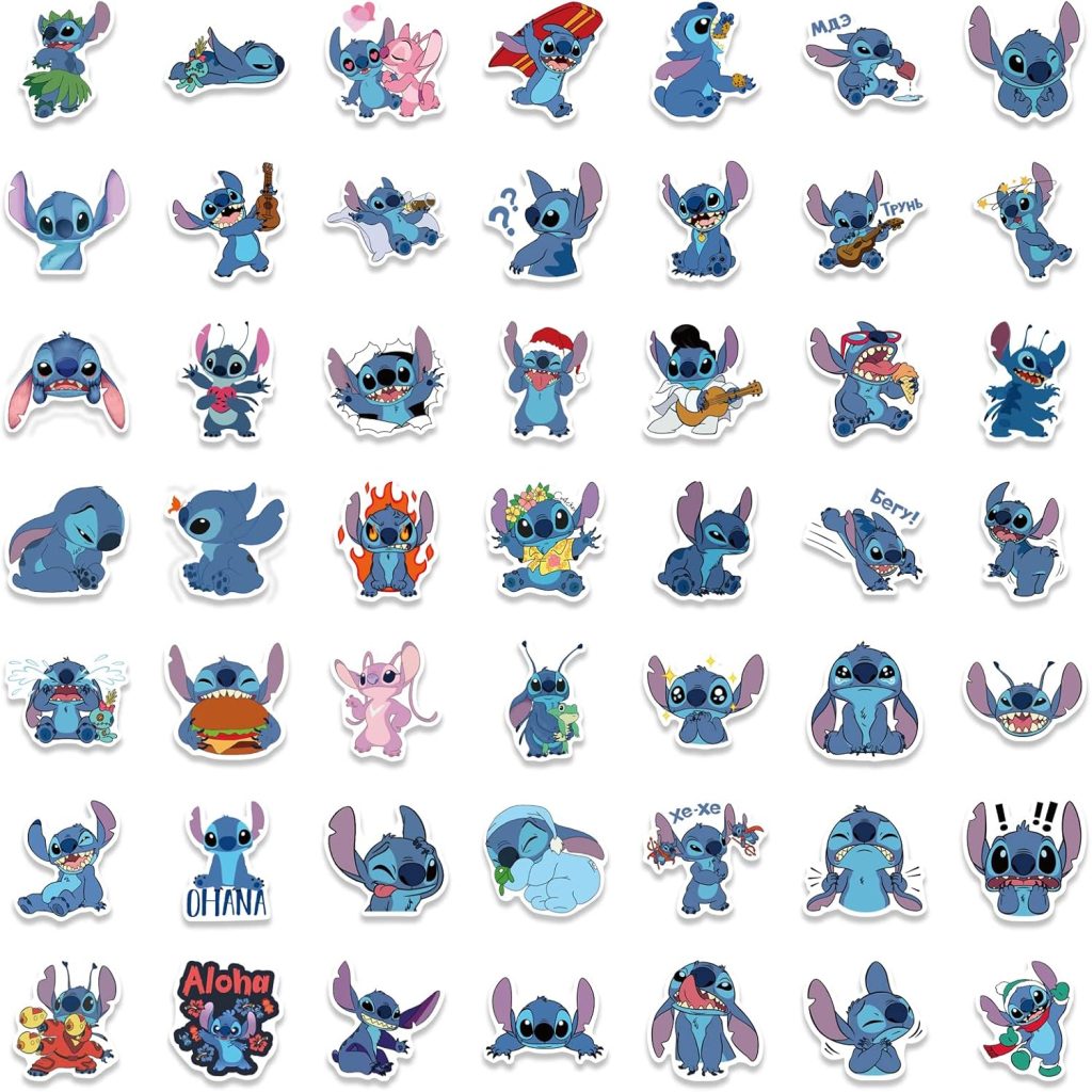 Pack de stickers Stitch – 100 pegatinas de vinilo impermeables para niños y adolescentes