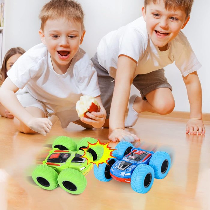 Double Sided Flip Car with Rotating Wheels for Kids