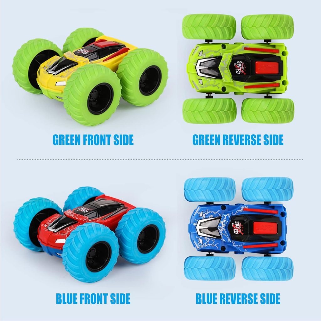 Double Sided Flip Car with Rotating Wheels for Kids