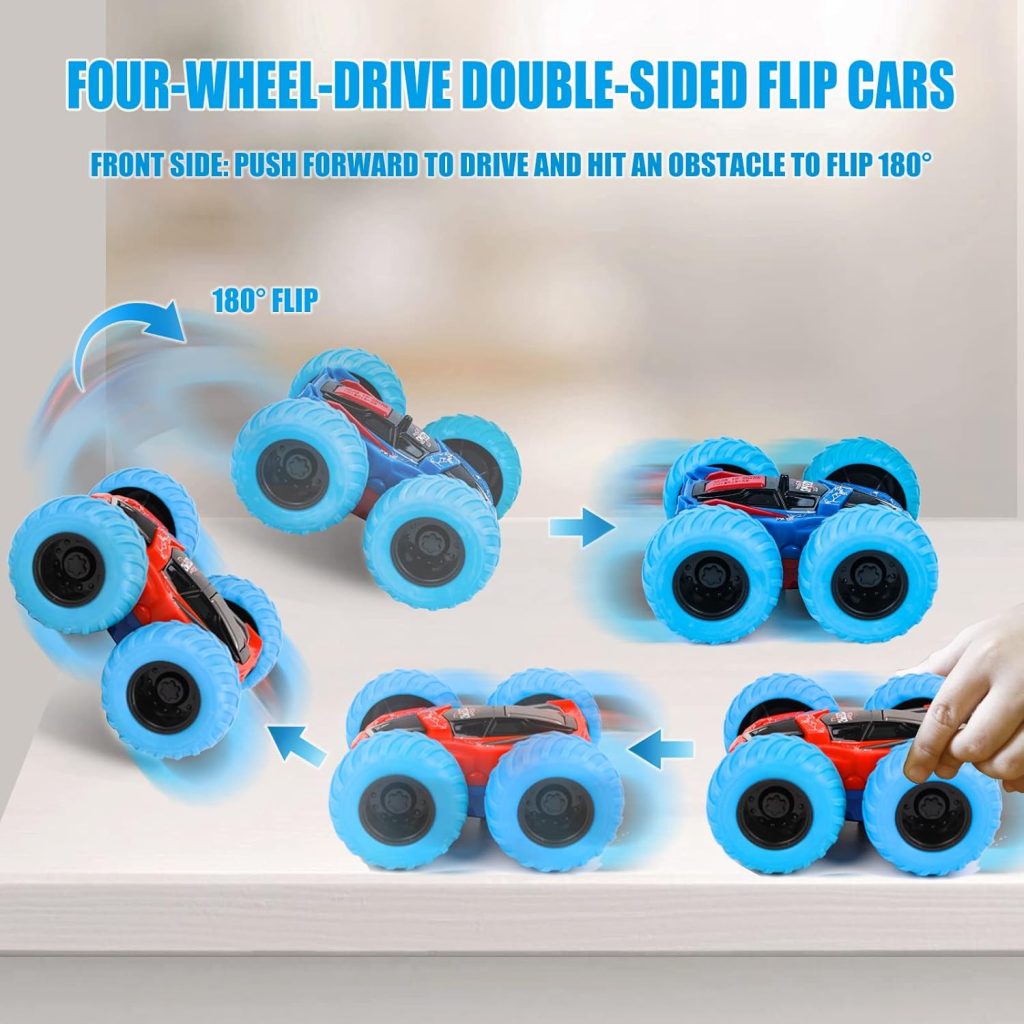Double Sided Flip Car with Rotating Wheels for Kids