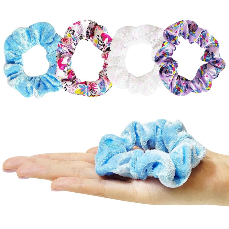 Stitch Hairbrush & Accessories for Girls – Detangling Brush & Scrunchies (5 Piece Set)