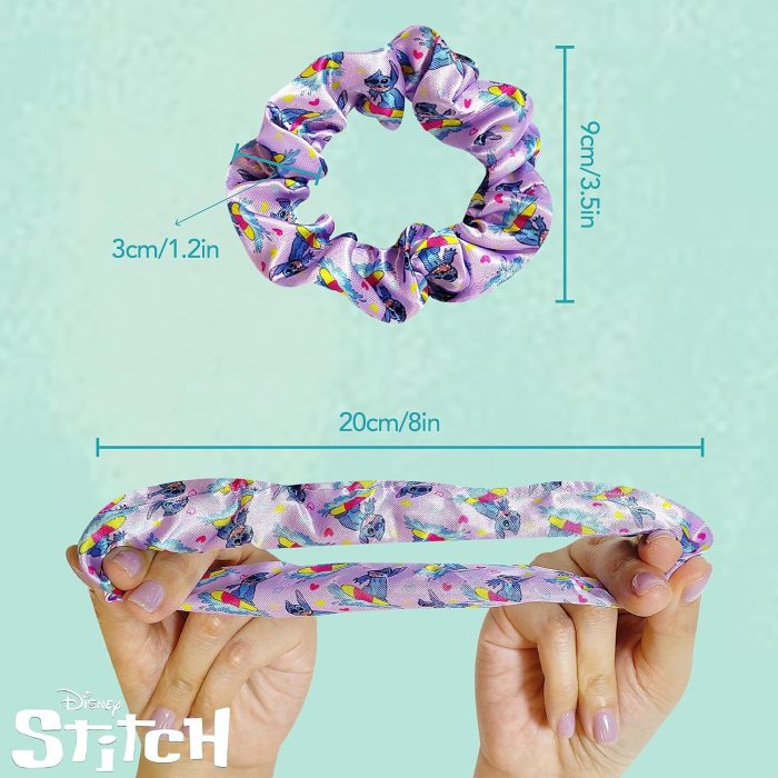 Stitch Hairbrush & Accessories for Girls – Detangling Brush & Scrunchies (5 Piece Set)