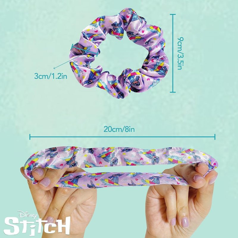 Stitch Hairbrush & Accessories for Girls – Detangling Brush & Scrunchies (5 Piece Set)