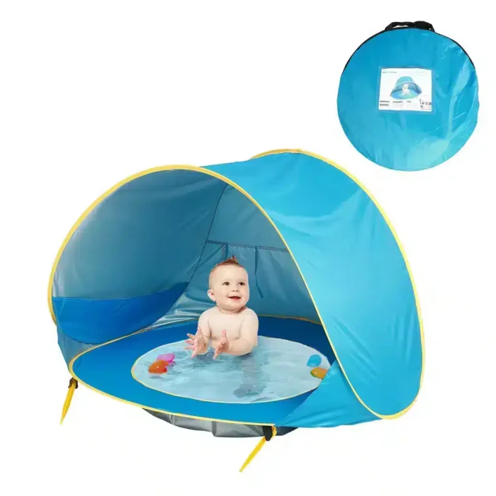 Folding Beach Tent with Pool for Kids