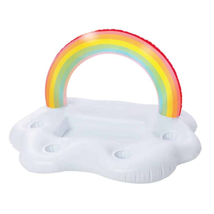 Inflatable Rainbow Cloud Pool Tray