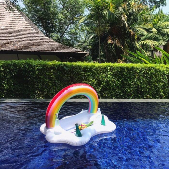 Inflatable Rainbow Cloud Pool Tray