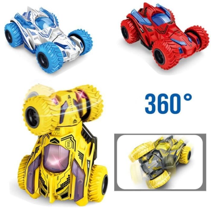 Double Sided Toy Car with Rotating Wheels for Kids