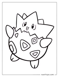 Cute Togepi baby Pokémon coloring page