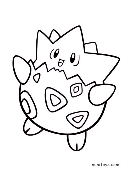 Cute Togepi baby Pokémon coloring page