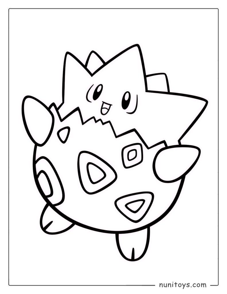 Cute Togepi baby Pokémon coloring page