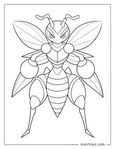 Powerful Beedrill insect Pokémon coloring page