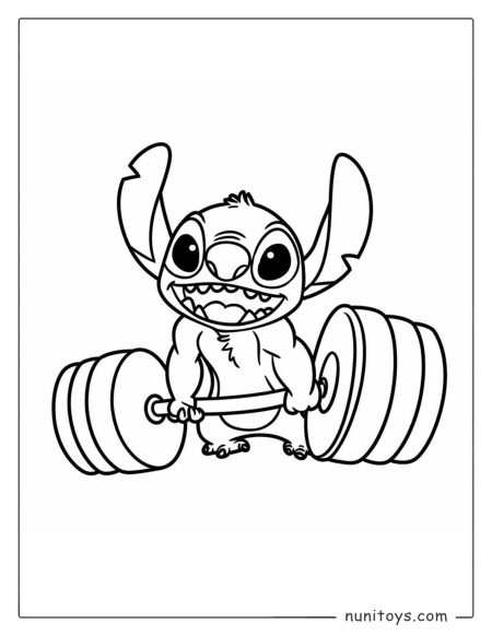 Strong Stitch lifting heavy weights with a big smile