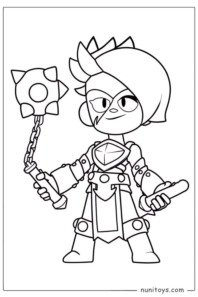 Lumi Wielding Spiked Mace Coloring Page - Free PDF