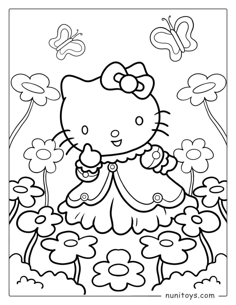 Princess Hello Kitty coloring page