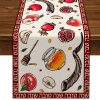 Rosh Hashanah linen table runner With Design honey pomegranate shofar