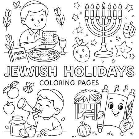 דפי צביעה חגים יהודיים