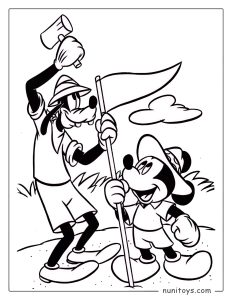 Mickey Mouse and Goofy Coloring Page
