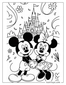 Mickey Mouse and Minnie Mouse Coloring Page