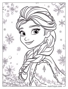 Coloriage d’Elsa souriant