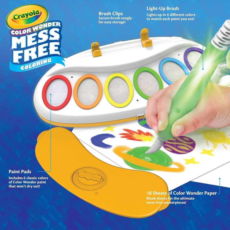 Crayola Color Wonder Magic Light Brush for Kids – Clean Creative Play