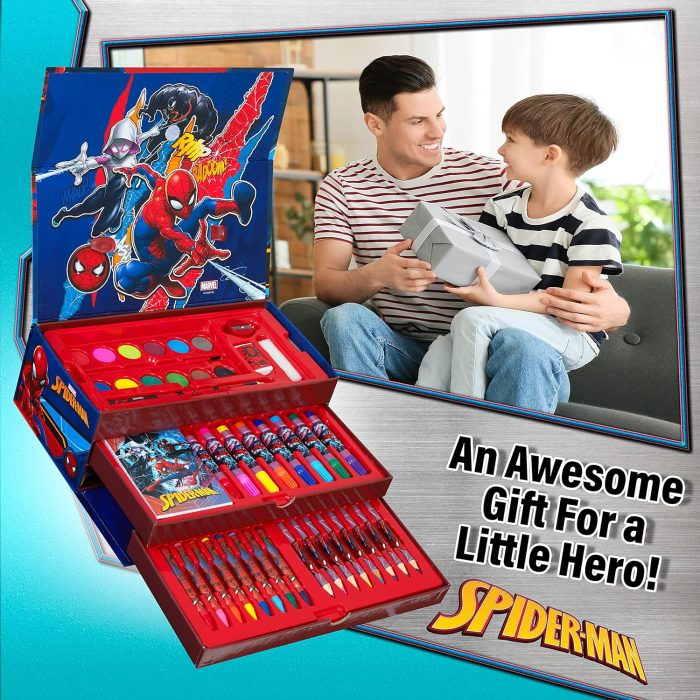 Marvel Spiderman Art Case for Kids – Travel Drawing Kit