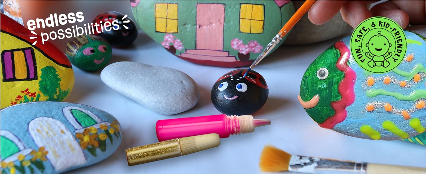 Glow in the Dark Rock Painting Kit for Kids – Creative Art Craft Set