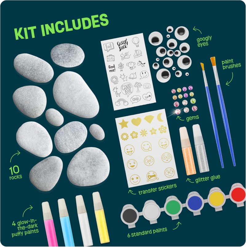 Glow in the Dark Rock Painting Kit for Creative Kids