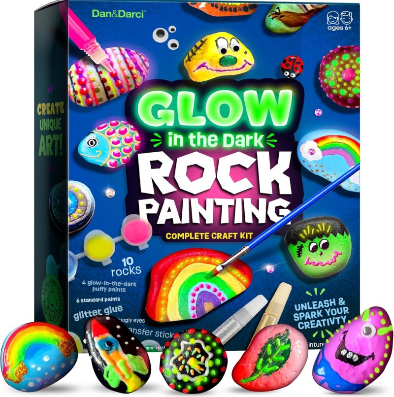 Glow in the Dark Rock Painting Kit for Creative Kids