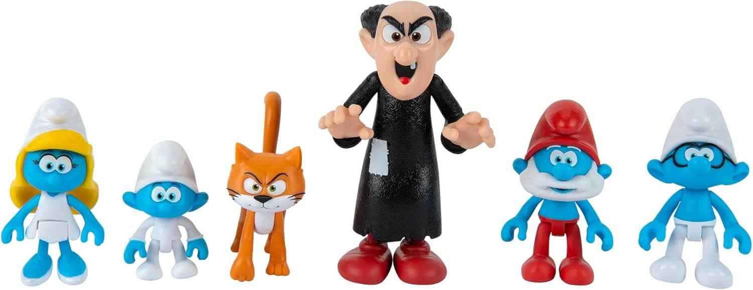 Smurfs vs Gargamel Figure Set – 6 Character Multipack with Smurfette, Papa Smurf & Friends