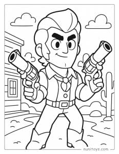 Coloriage Brawl Stars avec Colt armé de ses deux pistolets
