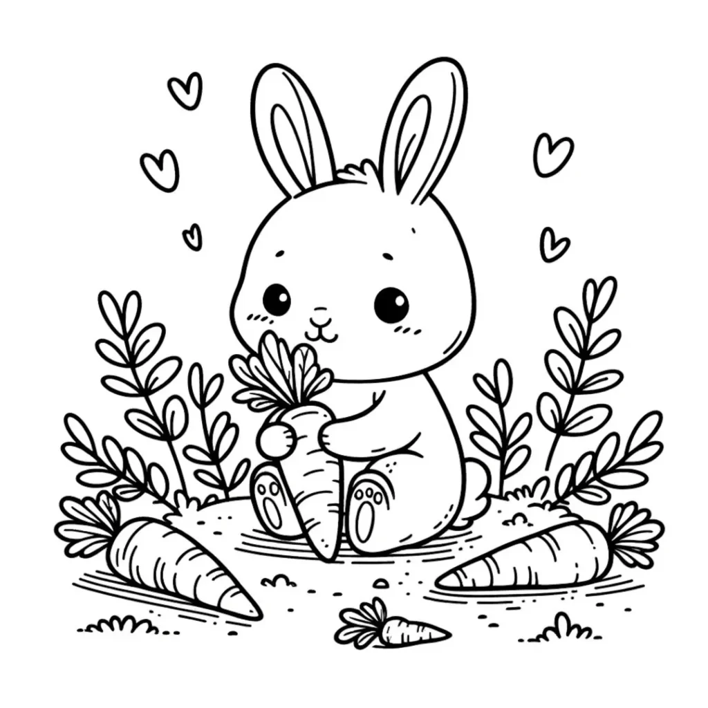 Coloriages de Lapins à Imprimer