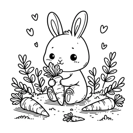 Coloriages de Lapins à Imprimer