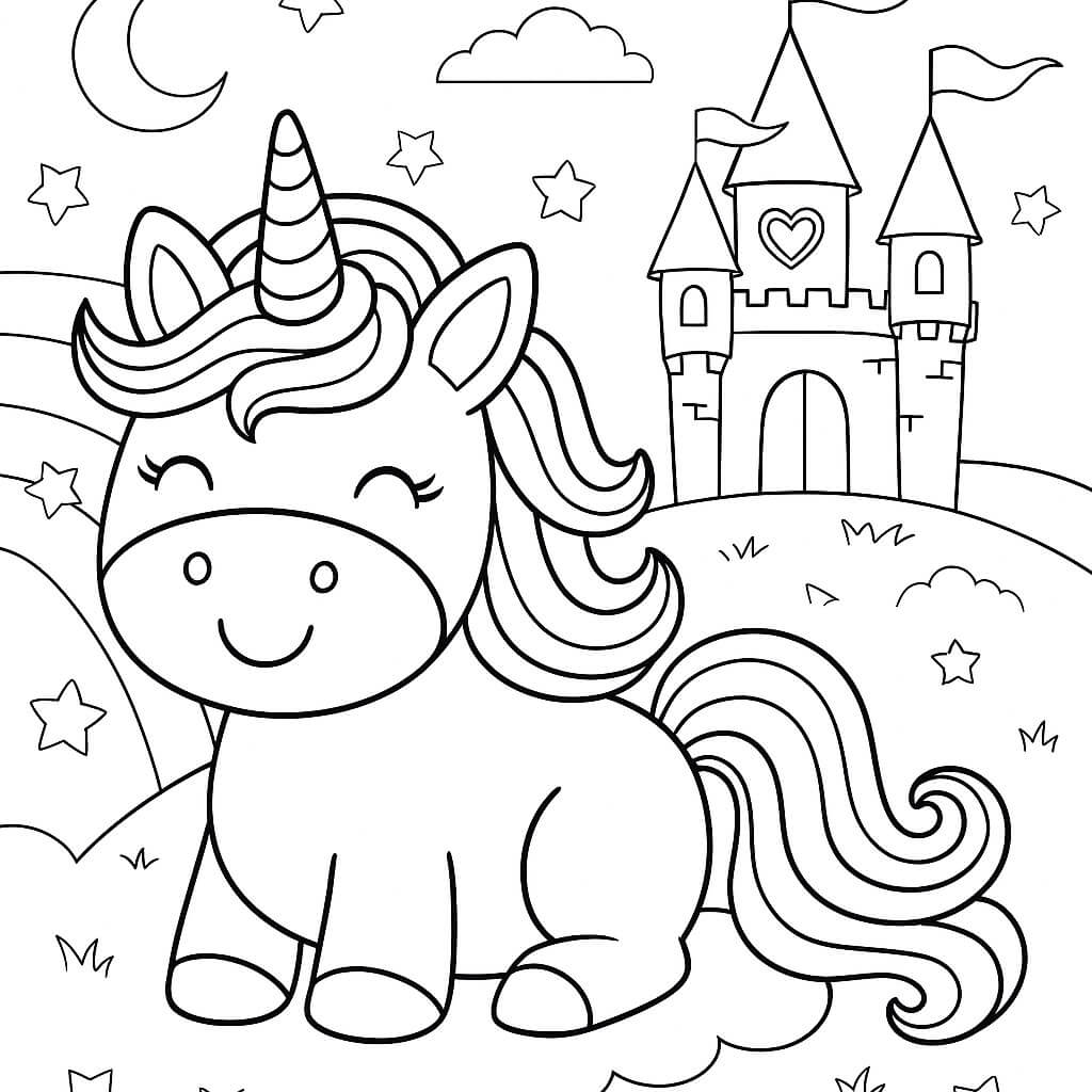 Coloriages de Licornes à Imprimer pour Enfants
