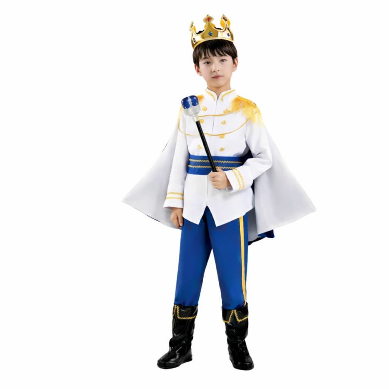 Disfraz de Príncipe para Niño – Conjunto Real con Capa y Corona