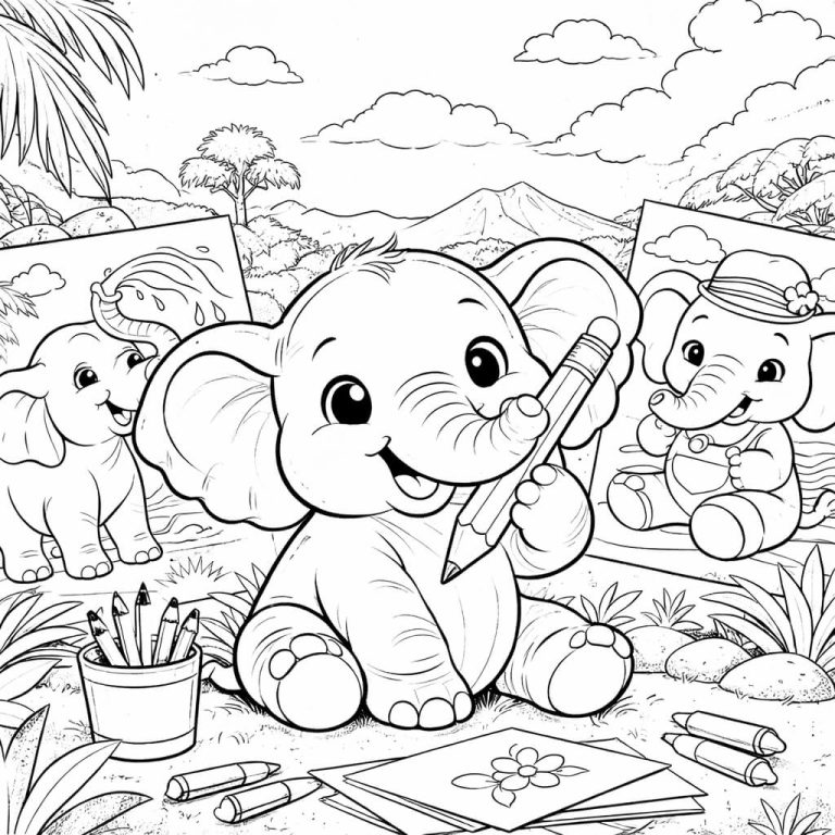 Páginas para colorear de elefantes