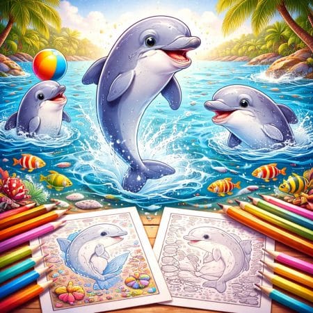 Dolphins coloring pages