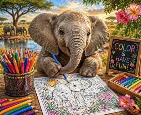 Elephant Coloring Pages